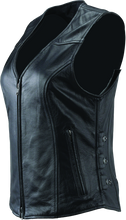 Load image into Gallery viewer, Kuryakyn Leather By River Road Plains Leather Vest Black Womens - Small Vests Kuryakyn
