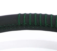 Load image into Gallery viewer, NRG Steering Wheel 1.5in Dish 350mm Black Perforated Leather - Emerald Stitching - Reinforced Spoke | RST-037MB-B-20
