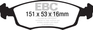 EBC 11+ Fiat 500 1.4 (ATE Calipers) Ultimax2 Front Brake Pads Brake Pads - OE EBC   
