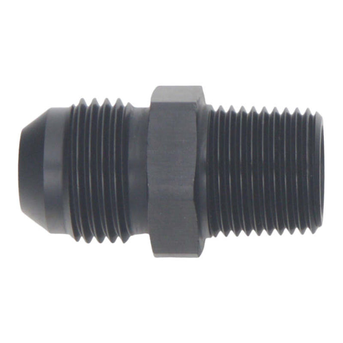 DeatschWerks 8AN Male Flare to 3/8in Male NPT Adapter - Anodized Matte Black Fittings DeatschWerks