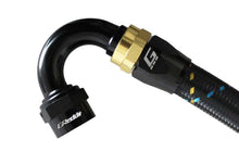 Load image into Gallery viewer, GReddy AN12 150 DEGREE HOSE END SWIVEL BLACK/GOLD ANODIZED | 12801215
