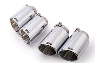 Remus Stainless Steel 102mm Angled/Angled Rolled Edge Chrome Tail Pipe Set (Quad Tips) | 0046 70SSR