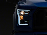 Raxiom 15-17 Ford F-150 Projector Headlights with LED Accent- Chrome Housing- Clear Lens | T542858