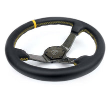 Load image into Gallery viewer, NRG Carbon Fiber Steering Wheel (350mm) Leather Trim w/Gold Stiching/Center Mark | RST-036CF-GD
