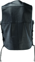 Load image into Gallery viewer, Kuryakyn Leather By River Road Old Skool Leather Vest Black - Large Vests Kuryakyn
