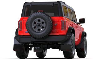 Rally Armor 21-22 Ford Bronco (Steel Bmpr - NO Rptr/Sprt - NO RR/RB) Blk Mud Flap w/Red Logo Mud Flaps Rally Armor   