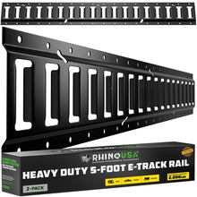 Load image into Gallery viewer, 5Ft E-Track Tie-Down Rails, Black (2 Pack) | TD-ETRAIL5-2PK-BLK
