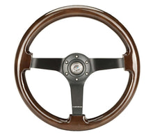 Load image into Gallery viewer, NRG Reinforced Steering Wheel (350mm) Dark Wood Grain - 3in Deep - Black 3-Spoke Center | RST-036BK-BKW
