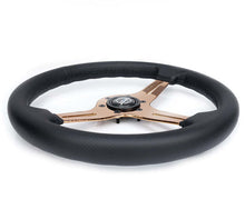 Load image into Gallery viewer, NRG Light Weight Gaming Steering Wheel - Blitz 350mm 3 Rose Gold Spokes Slits - Leather - No Dish | ST-018RG-PR
