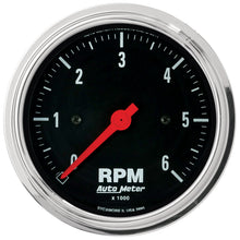 Load image into Gallery viewer, Autometer Traditional Chrome 3-3/8in 6K RPM In-Dash Mechanical Tachometer | 2495

