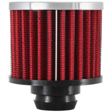 Load image into Gallery viewer, K&amp;N Rubber Base Chrome Top Push-In Crankcase Vent Filter 3in OD x 2-1/2in H.
