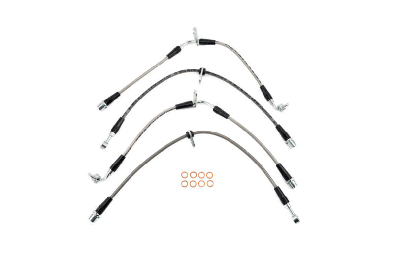 AMS 2022 Subaru WRX stainless steel brake lines kit with metal fittings and copper washers
