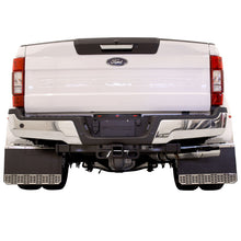 Load image into Gallery viewer, Putco 17-20 Ford SuperDuty Dually - (Fits Rear) - Set of 2 Mud Skins - Brushed SS w/ Hex Shield Mud Flaps Putco

