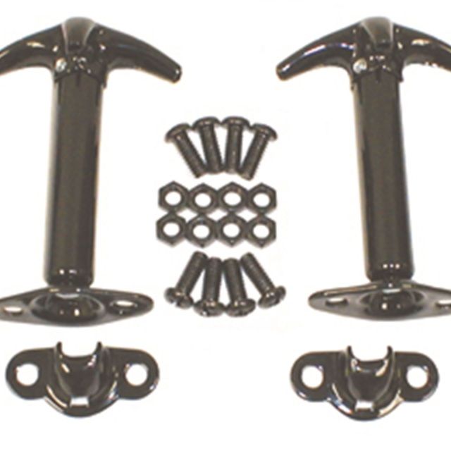 Rugged Ridge 41-95 Jeep CJ / Jeep Wrangler Black Hood Catch Kit Rugged Ridge