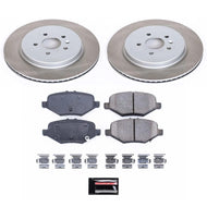 Power Stop 13-19 Lincoln MKT Rear Semi-Coated Rotor Kit Brake Kits - Performance Blank PowerStop   