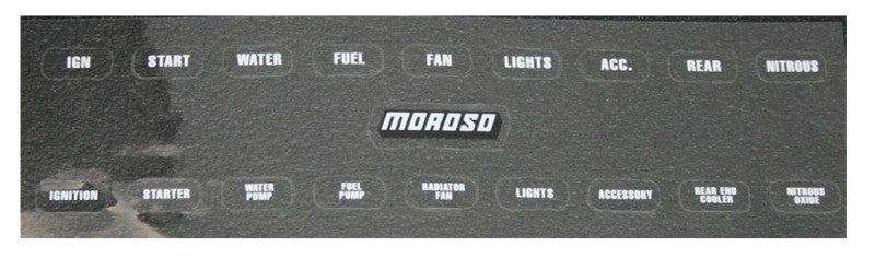 Moroso Electrical Switch Panel Label (Use w/Part No 74130/74131/74132/74133/74134/74135/74136/74180) Moroso