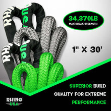 Load image into Gallery viewer, Rhino USA Kinetic Energy Recovery Rope (1In X 30Ft) Green Cargo Tie-Downs Rhino USA
