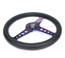 Load image into Gallery viewer, NRG Light Weight Gaming Steering Wheel - Driftz 350mm 3 NeoChrome Spokes Perforated Leather | ST-034MC-PR
