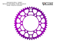 Load image into Gallery viewer, Vortex Racing V4 46 Tooth 520 Rear Sprocket - Purple | 526AZUV4-46
