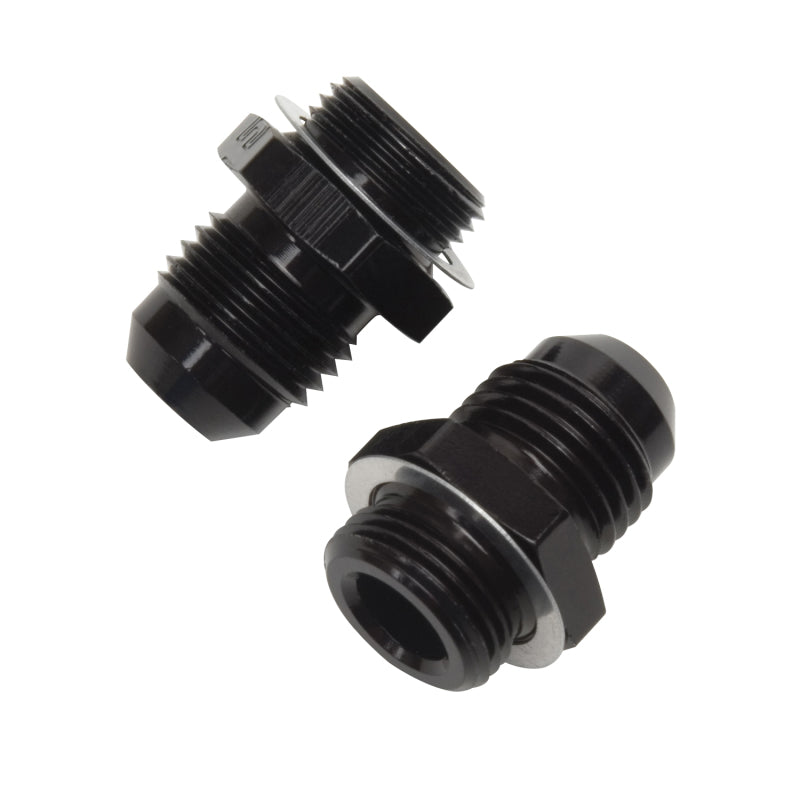 Russell Performance -6 AN Carb Adapter Fittings (2 pcs.) Black Russell