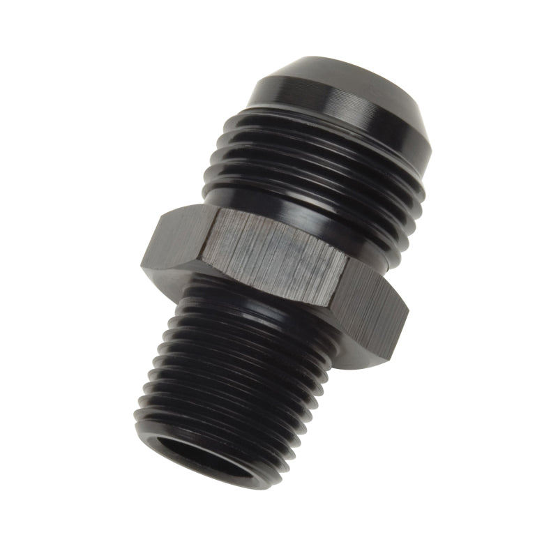 Russell Performance ADAPTER FITTING #6 AN MALE FLARE TO 1/2in NPT MALE BLK Russell