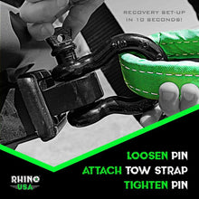 Load image into Gallery viewer, Rhino USA Shackle Hitch Receiver W/ D-Ring (White) Shackle Kits Rhino USA
