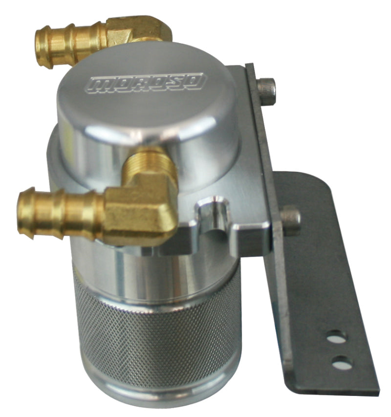 Moroso 11-14 Ford F-150 EcoBoost/5.0L Air/Oil Separator Catch Can - Small Body - Billet Aluminum Moroso
