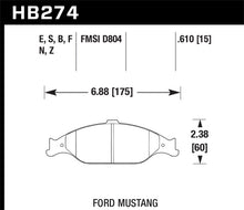 Load image into Gallery viewer, Hawk 99-04 Ford Mustang Base/GT HPS Street Front Brake Pads Brake Pads - Performance Hawk Performance   
