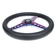 Load image into Gallery viewer, NRG Light Weight Gaming Steering Wheel - Driftz 350mm 3 NeoChrome Spokes Perforated Leather | ST-034MC-PR
