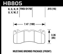 Load image into Gallery viewer, Hawk 15-17 Ford Mustang Brembo Package DTC-70 Front Brake Pads Brake Pads - Racing Hawk Performance   
