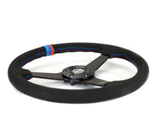 Load image into Gallery viewer, NRG Sport Wheel (350mm) 3 Solid Spokes - 1.5in Deep - Matte Black - Minty Fresh Miata Logo Etched | RST-037MB-SA-M3
