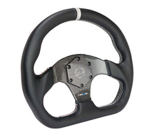 Load image into Gallery viewer, NRG Carbon Fiber Flat Bottom Steering Wheel (320mm) Silver CF Center w/Silver Stitch/Center Mark | RST-024CF/SL
