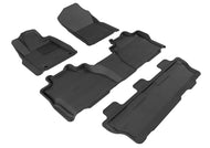 3D MAXpider 2008-2011 Toyota Sequoia Kagu 1st & 2nd & 3rd Row Floormats - Black | L1TY14601509