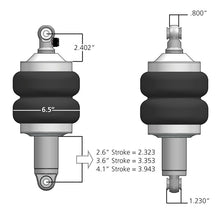 Load image into Gallery viewer, Ridetech Air Suspension Kits Ridetech HQ Series ShockWaves 4.1in Travel 6.5in dia Double Convoluted .625in Bearing/.625in Bearing
