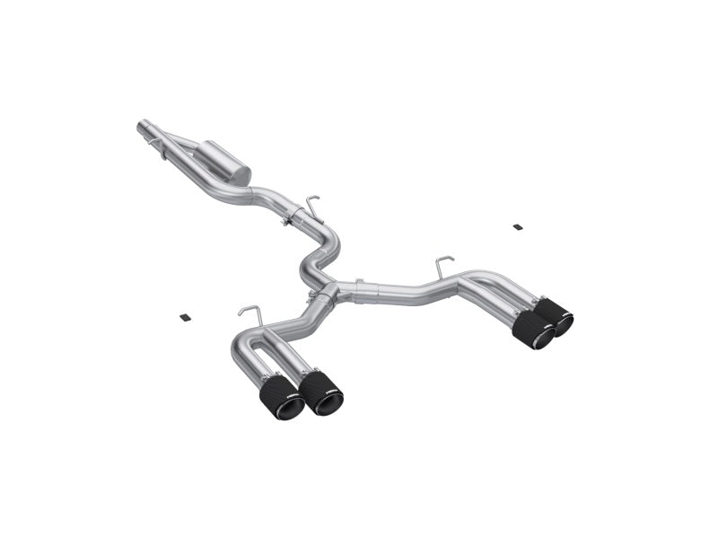 MBRP 22-24 Audi S3 2.0L Armor Pro T304 SS 3in Cat-Back Quad Split Rear Exhaust w/ Carbon Fiber Tips MBRP