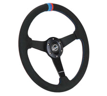 Load image into Gallery viewer, NRG Sport Wheel (350mm) 3 Solid Spokes - 1.5in Deep - Matte Black - Minty Fresh Miata Logo Etched | RST-037MB-SA-M3
