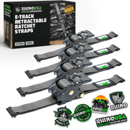 Rhino USA Retractable Ratchet Straps (2Pk 1Inx10Ft) Gray | TD-RSRE1X10-2GRY