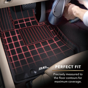 3D Maxpider 20-24 Kia Telluride 8-Seat Kagu Black R1 R2 R3 Floor Mats - Rubber 3D MAXpider   