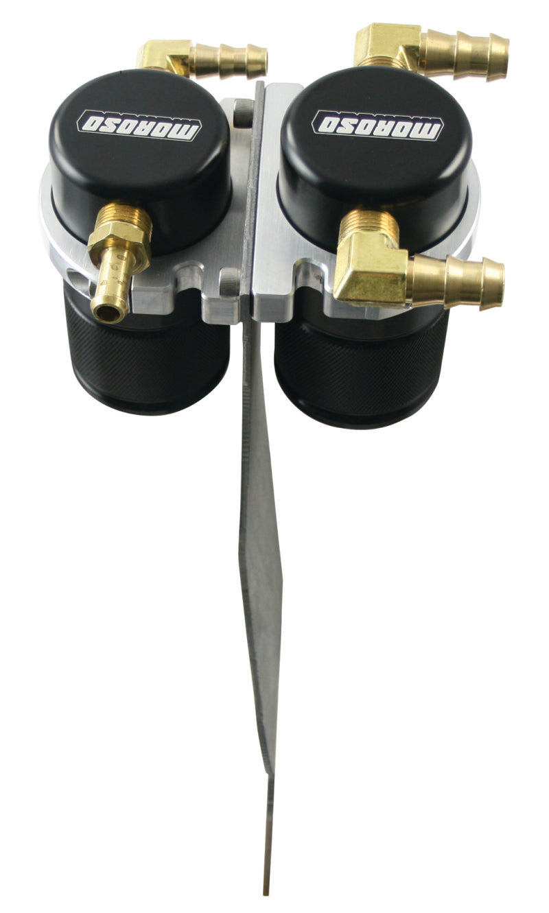 Moroso 05-11 Lotus Elise/Exige Air/Oil Separator Catch Can - Small Body - Billet Aluminum - Black Moroso