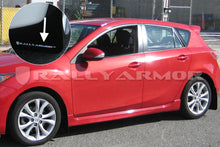 Load image into Gallery viewer, Rally Armor 10-13 Mazda3/Speed3 (Hatch/Sedan) Black UR Mud Flap w/White Logo Mud Flaps Rally Armor   
