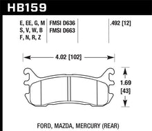 Load image into Gallery viewer, Hawk 94-05 Miata / 01-05 Normal Suspension Blue 9012 Race Rear Brake Pads (D636) Brake Pads - Racing Hawk Performance   
