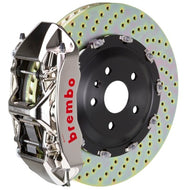 Brembo Brake Kits - Performance Slot Brembo 15-16 Genesis Sedan 3.8/5.0 (Excl AWD) Fr GTR BBK 6Pist Billet 380x34 2pc Rtr Drill-Nickel