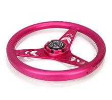 Load image into Gallery viewer, NRG Aluminum Steering Wheel 330mm - Arow Cutout - Ergonomic Grip - Anadized Pink | RST-070-PK
