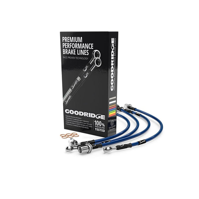 Goodridge 15-18 Ford Focus RS MK3 Phantom Stainless Steel Brake Line Kit - Electric Blue Brake Line Kits Goodridge