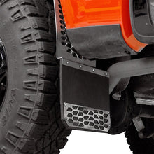 Load image into Gallery viewer, Putco 15-19 Chevy Silv/Sierra HD Dually - (Rear) - Set of 2 Mud Skins - Brushed SS w/ Hex Shield Mud Flaps Putco
