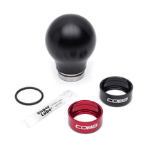 Load image into Gallery viewer, Cobb Subaru 6-Speed Weighted COBB Shift Knob - Black (Incl. Both Red + Blk Collars) Shift Knobs COBB
