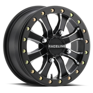 Raceline A71MB Mamba 15x6in / 4x156 BP / 40mm Offset / 132.5mm Bore- Black & Machined Beadlock Wheel | A71MB-56056-51