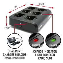 Load image into Gallery viewer, Rugged Radios 6-Pack Bank Charger for Handheld Radios GMR2 | 6PACK-GMR2
