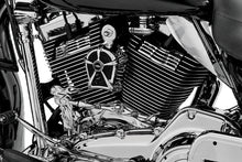 Load image into Gallery viewer, Kuryakyn Mach 2 Horn Cover Chrome With Black Mesh Kuryakyn
