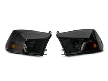Load image into Gallery viewer, Raxiom 09-18 Dodge RAM 1500 Axial OEM Rep Headlights w/ Single Bulb- Chrome Housing (Smoked Lens) Headlights Raxiom
